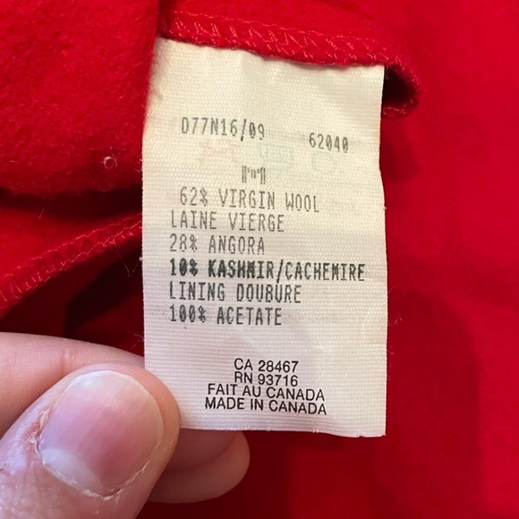 RARE Designer Vintage Marisa Minicucci Virgin Wool Angora Cashmere Red Jacket - Picture 3 of 8